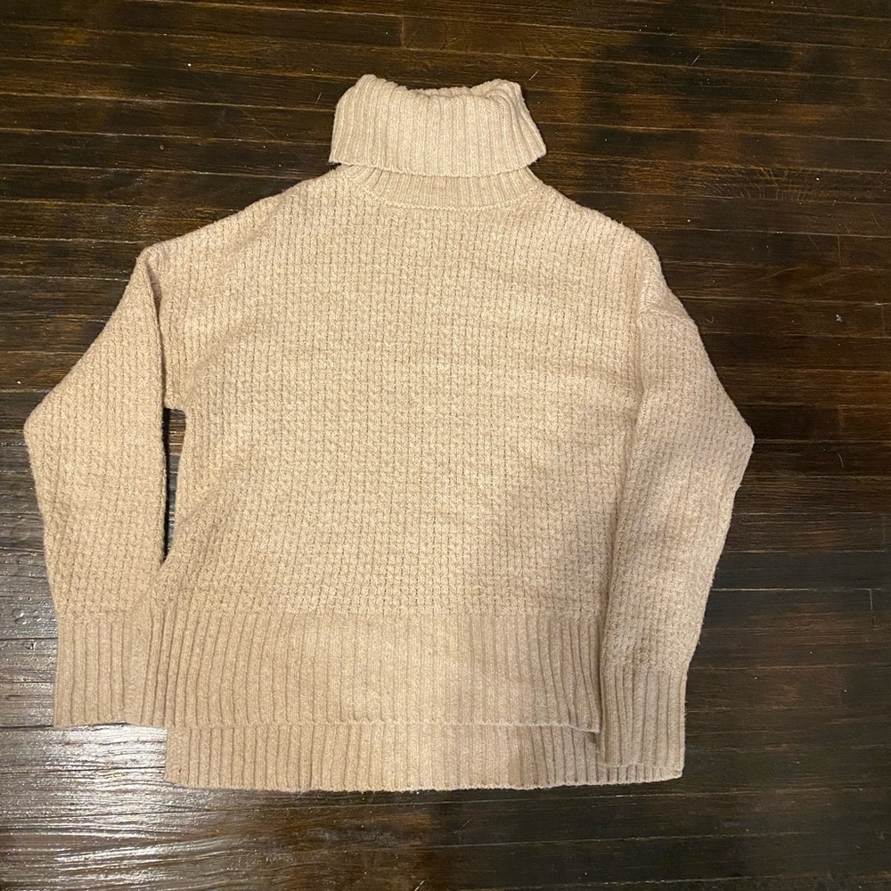 Beige Turtleneck Sweater